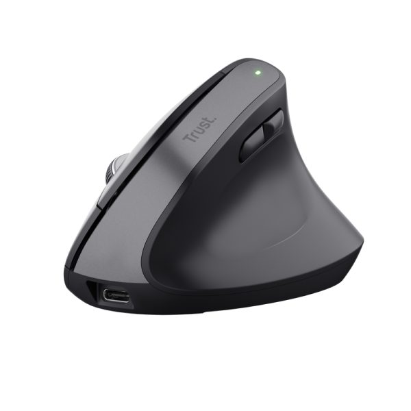 RATON OPTICO WIRELESS ERGONOMICO VERTICAL BAYO+ NEGRO TRUST
