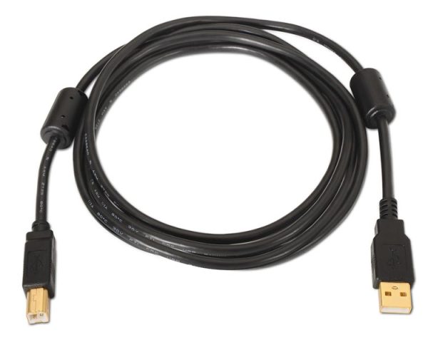 CABLE USB 2.0 IMPRESORA TIPO USB A/M-B/M FERRITA 2 M NEGRO NANOCABLE