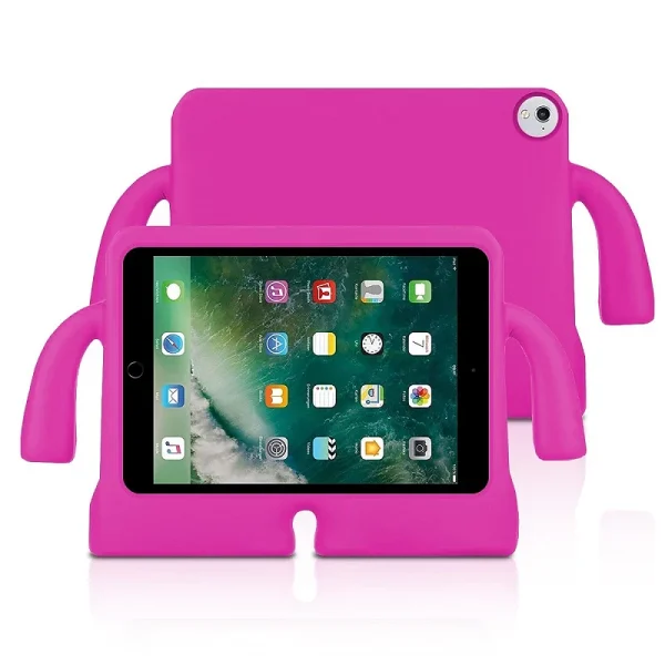 Funda Antigolpe iPad Pro 9.7 / New iPad 2017 Silicona Reforzada para niños, disponible en 8 colores : Color - Fucsia, Lampara - Sin Lampara