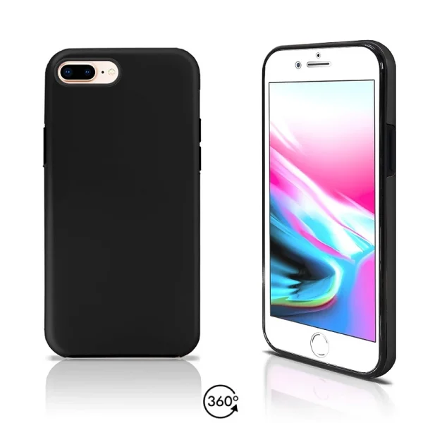 Funda Doble iPhone 8 Plus Silicona Delantera y Trasera 360 - 4 Colores : Color - Negro - Image 4