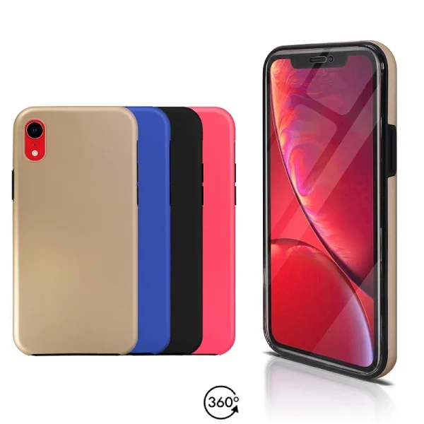 Funda Doble iPhone XR Silicona Delantera y Trasera 360 - 4 Colores : Color - Dorado