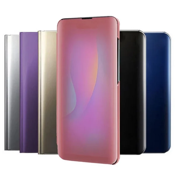 Funda Flip con Stand Huawei P Smart Plus Clear View - 6 Colores : Color - Plata, Lampara - Sin Lampara