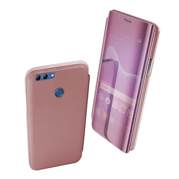 Funda Flip con Stand Huawei Y9 2018 Clear View - 6 Colores : Color - Morado, Lampara - Sin Lampara - Image 4