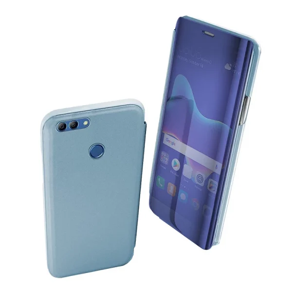 Funda Flip con Stand Huawei Y9 2018 Clear View - 6 Colores : Color - Morado, Lampara - Sin Lampara - Image 7