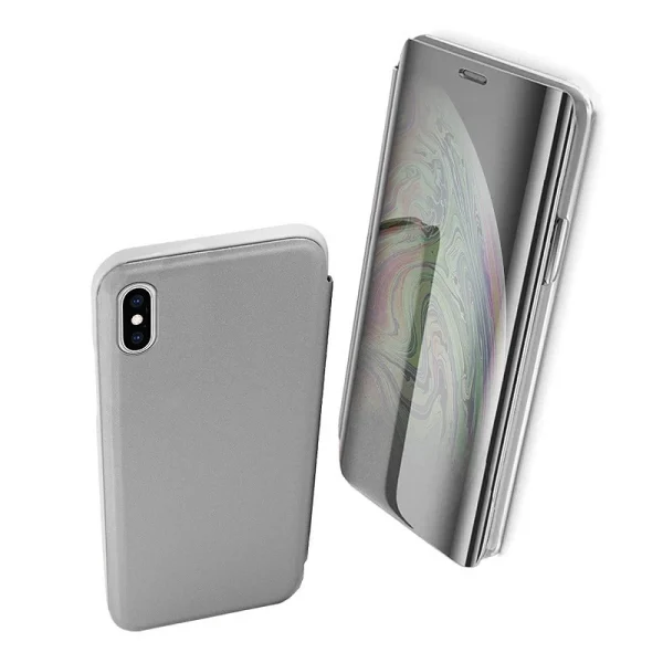 Funda Flip con Stand iPhone Xs Max Clear View - 6 Colores : Color - Rosa, Lampara - Sin Lampara - Image 4