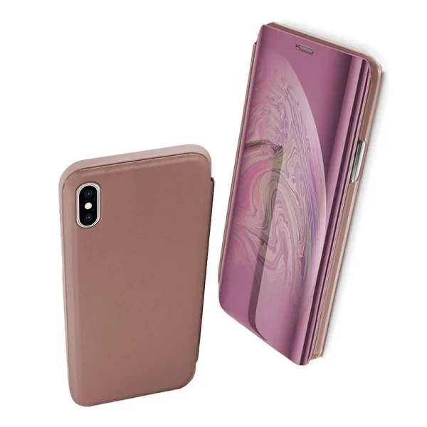 Funda Flip con Stand iPhone Xs Max Clear View - 6 Colores : Color - Rosa, Lampara - Sin Lampara - Image 6