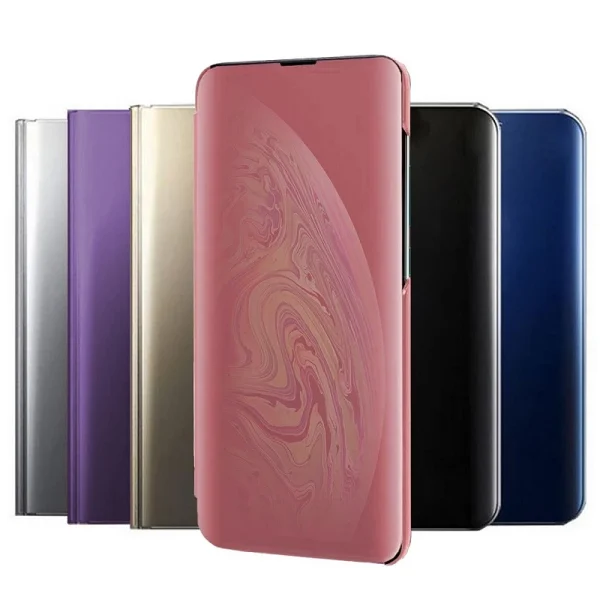 Funda Flip con Stand iPhone Xs Max Clear View - 6 Colores : Color - Rosa, Lampara - Sin Lampara