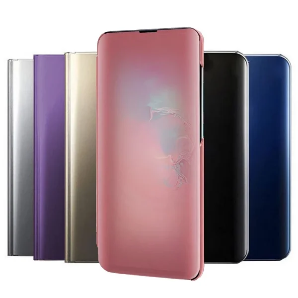 Funda Flip con Stand Samsung Galaxy S10e Clear View - 6 Colores : Color - Plata, Lampara - Sin Lampara