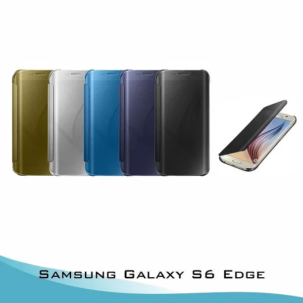 Funda Flip Cover Samsung Galaxy S6 Edge Clear View - 6 Colores : Color - Morado, Lampara - Sin Lampara