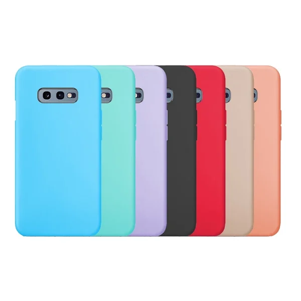 Funda Silicona Suave Samsung Galaxy S10e disponible en 10 Colores : Color - Rojo Oscuro, Lampara - Sin Lampara