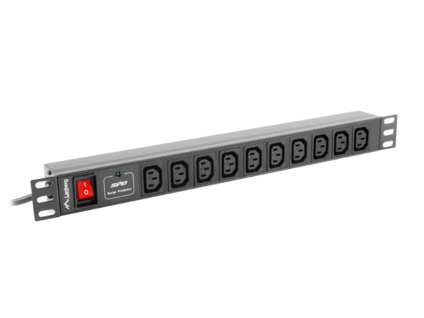 REGLETA LANBERG 1U 10A RACK 19 10X SOCKET NEGRO 2M