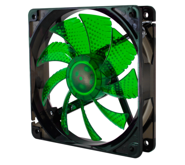 VENTILADOR CAJA NOX COOL FAN LED 120MM NEGRO LED VERDE