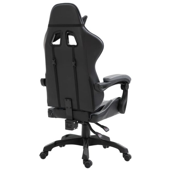 Cadeira de gaming couro artificial cinzento - Image 4