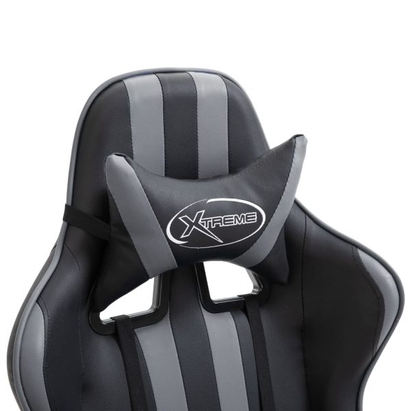 Cadeira de gaming couro artificial cinzento - Image 5