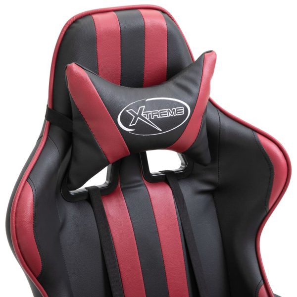Cadeira de gaming couro artificial vermelho tinto - Image 5