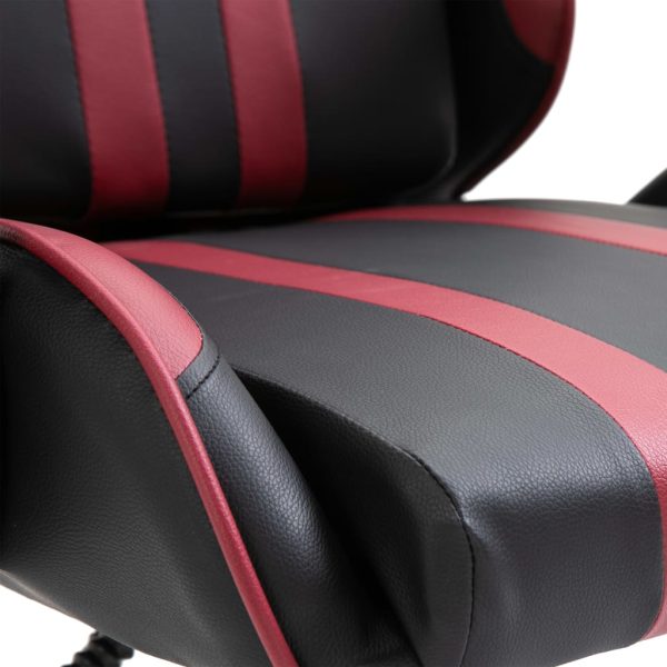 Cadeira de gaming couro artificial vermelho tinto - Image 6