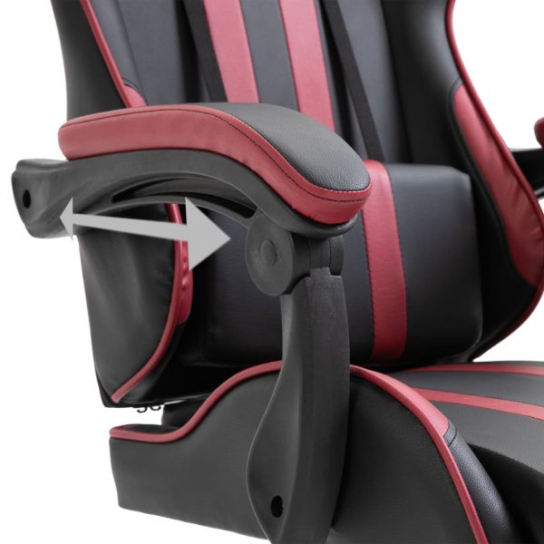 Cadeira de gaming couro artificial vermelho tinto - Image 7