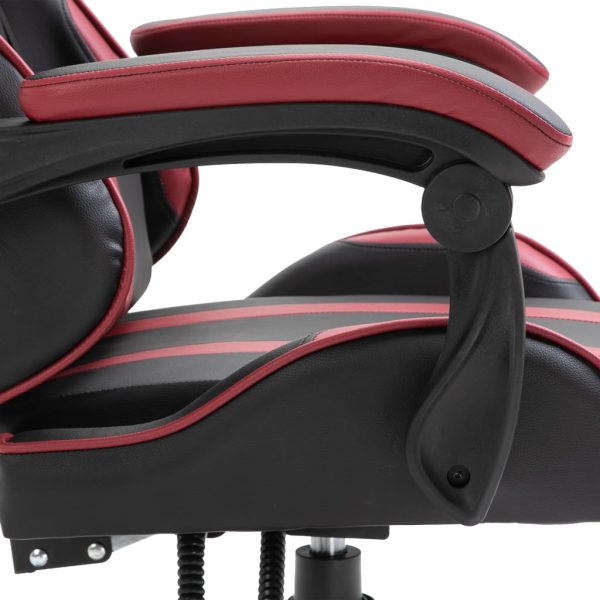 Cadeira de gaming couro artificial vermelho tinto - Image 8
