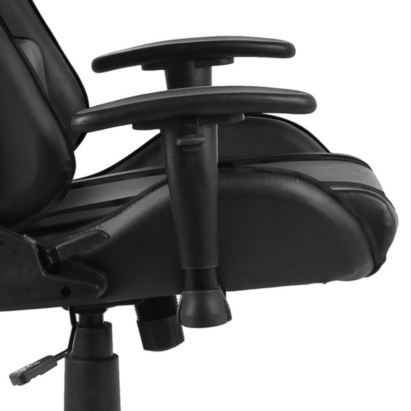 Cadeira de gaming giratória PVC preto - Image 6