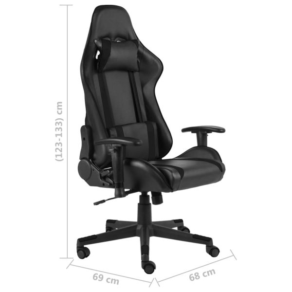 Cadeira de gaming giratória PVC preto - Image 8