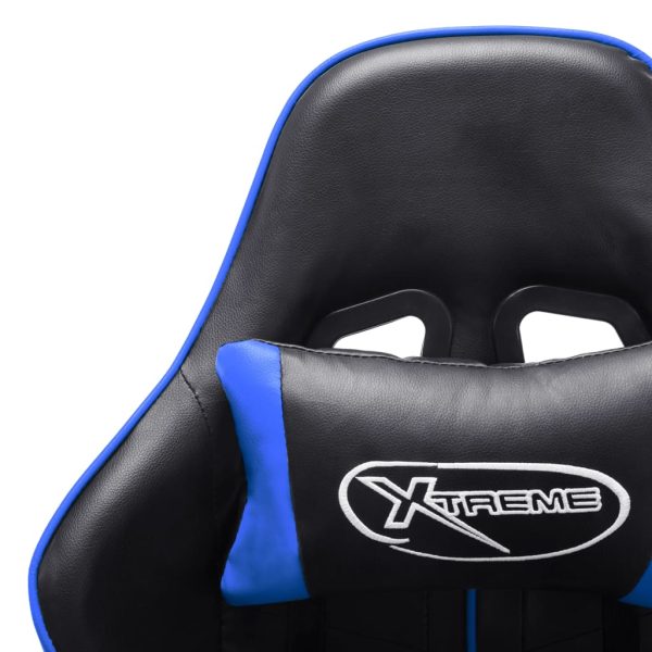Cadeira de gaming couro artificial preto e azul - Image 6