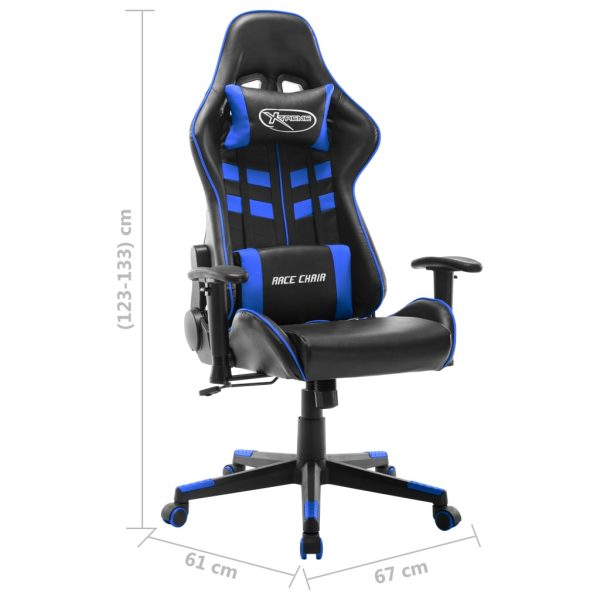 Cadeira de gaming couro artificial preto e azul - Image 8