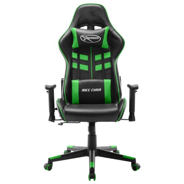 Cadeira de gaming couro artificial preto e verde - Image 2