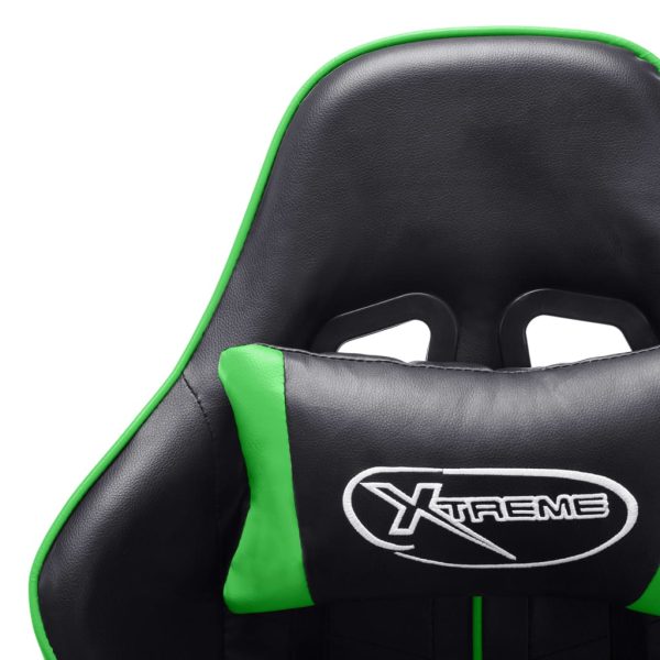 Cadeira de gaming couro artificial preto e verde - Image 6