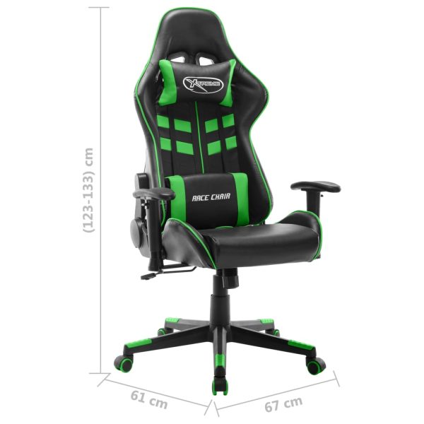 Cadeira de gaming couro artificial preto e verde - Image 8
