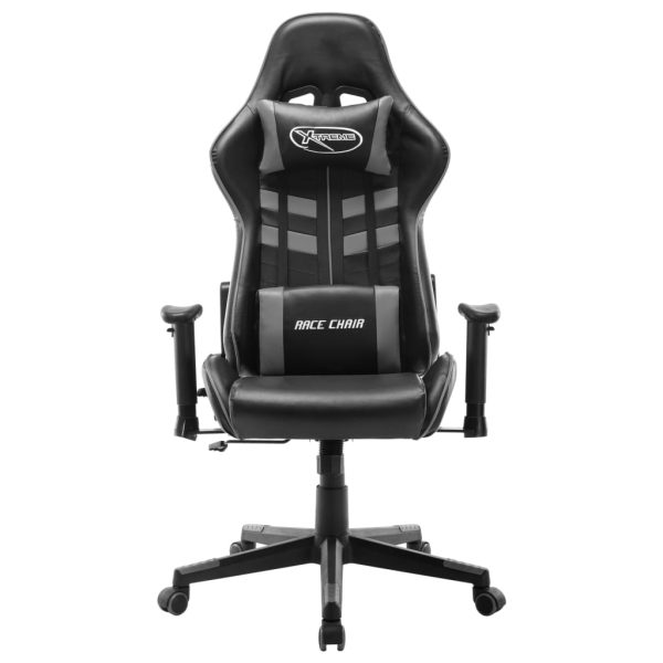 Cadeira de gaming couro artificial preto e cinzento - Image 2