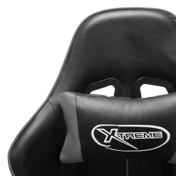 Cadeira de gaming couro artificial preto e cinzento - Image 6