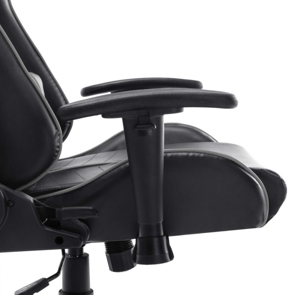 Cadeira de gaming couro artificial preto e cinzento - Image 7