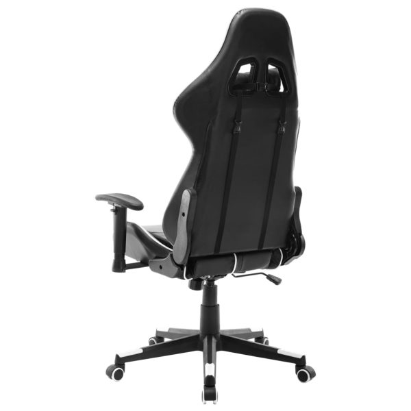 Cadeira de gaming couro artificial preto e branco - Image 4