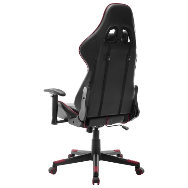 Cadeira de gaming couro artificial preto e vermelho tinto - Image 4