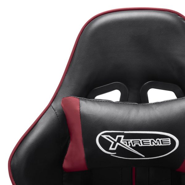 Cadeira de gaming couro artificial preto e vermelho tinto - Image 6