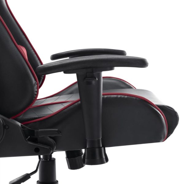 Cadeira de gaming couro artificial preto e vermelho tinto - Image 7