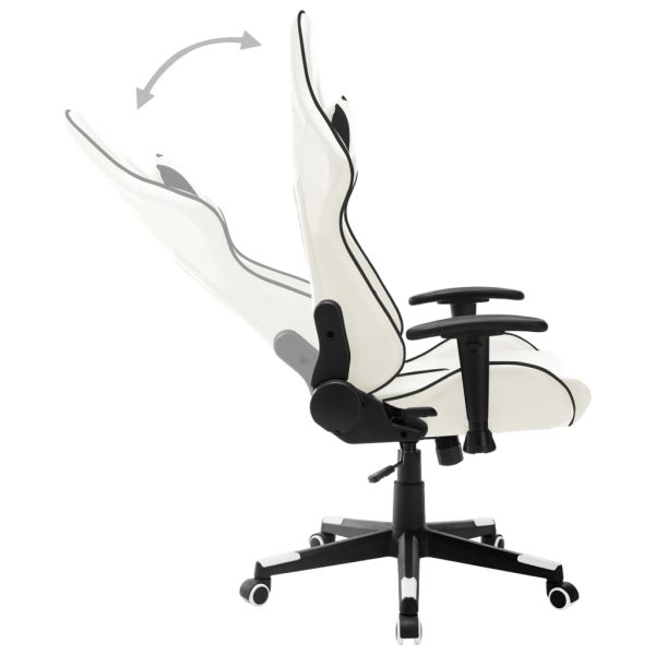 Cadeira de gaming couro artificial branco e preto - Image 5