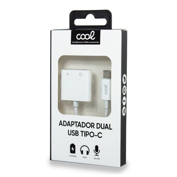 Adaptador Dual USB TIPO-C (Auriculares + Carga) Digital COOL - Image 3