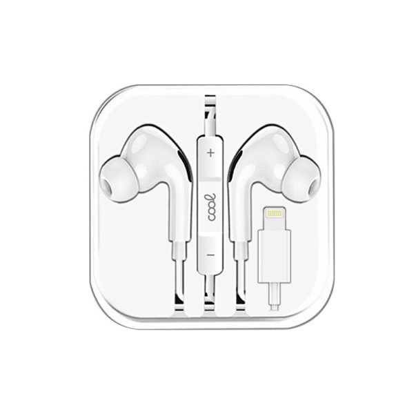Auriculares Blancos COOL Stereo Con Micro para iPhone - Goma IN-EAR (Lightning Bluetooth) - Image 3