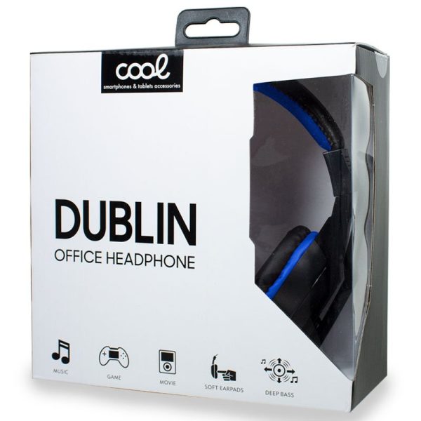 Auriculares Stereo Oficina COOL Dublin con micro (Negro-Azul) - Image 4