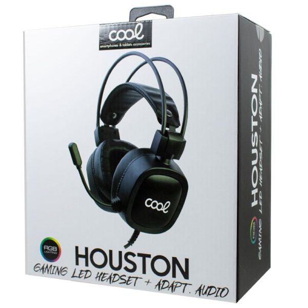 Auriculares Stereo PC / PS4 / PS5 / Xbox Gaming COOL Houston Iluminación + Adapt. Audio - Image 3