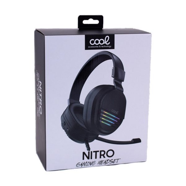 Auriculares Stereo PC / PS4 / PS5 / Xbox Gaming COOL Nitro Iluminación + Adapt. Audio - Image 6