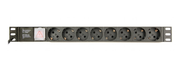UNI DISTRIBUCIÃ?N ENERGÃA PDU GEMBIRD 8 SCHUKO 1U 10A ENCHU C14 CABLE DE 3 M
