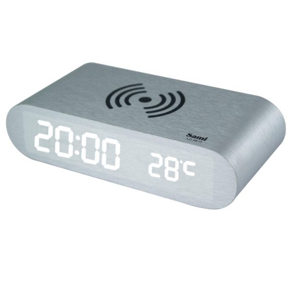 DESPERTADOR SAMI LED - C/ CARGADOR INAL - 5W/SEN - PLATA