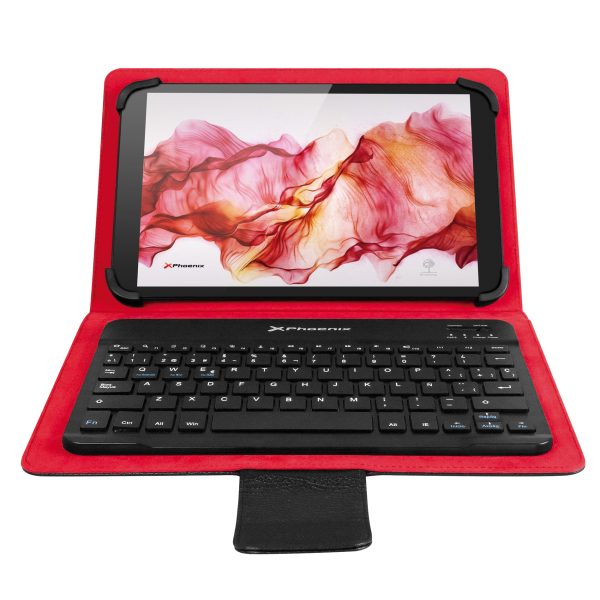 Funda slim phoenix para tablet hasta 10 pulgadas universal teclado bluetooth