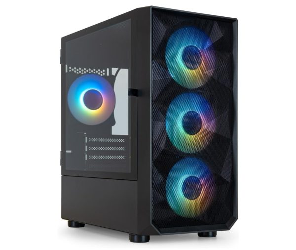 Tooq Seizure Caja Minitorre Gaming Micro-ATX/Mini-ITX - Panel Lateral Cristal Templado - Tamaño Disco Soportado 3.5", 2.5" - USB3.0, 2.0, Audio HD - 4 Ventiladores 120mm ARGB Incluidos - Soporta Refrigeracion Liquida - Color Negro