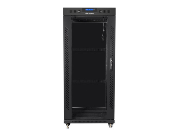 ARMARIO LANBERG RACK 19" 22U 800X1000 FLAT PACK NEGRO PUERTA CRISTAL CON LCD