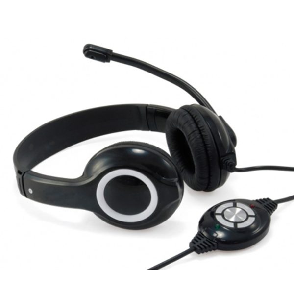 Auricular conceptronic cchatstaru2b usb + microfono flexible control de volumen negro