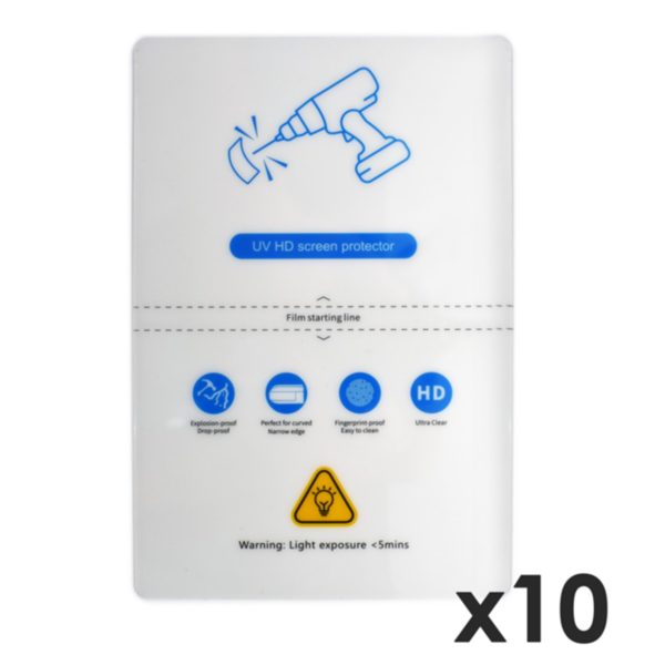Laminas de fijacion qcharx hidrogel hd hibrida mediante ultravioleta  pack 10 ud para qx1