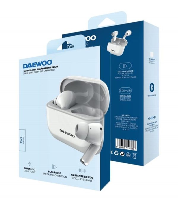 AURICULAR DAEWOO TWS BLUETOOTH 5.3 BLANCO 40MAH/500MAH - Image 7